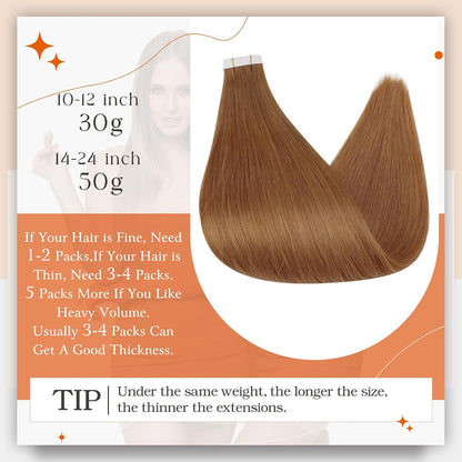 Tape in Hair Extensions Human Hair Color 330 Auburn Tape Ins Human Hair Extensio