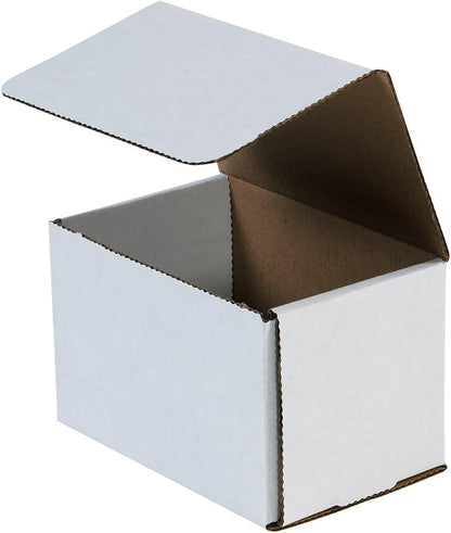 White Corrugated Cardboard Mailing Boxes, 6" X 4" X 4" (Pack of 50) Crush-Proof
