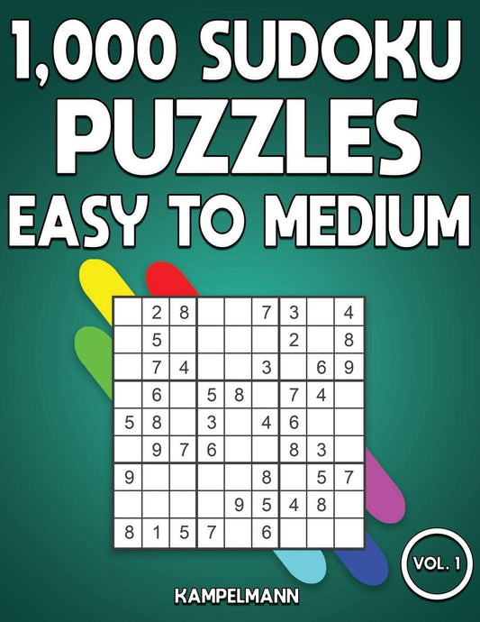 1,000 Sudoku Puzzles Easy to Medium: Big Sudoku Puzzle Book for Adults with Solu