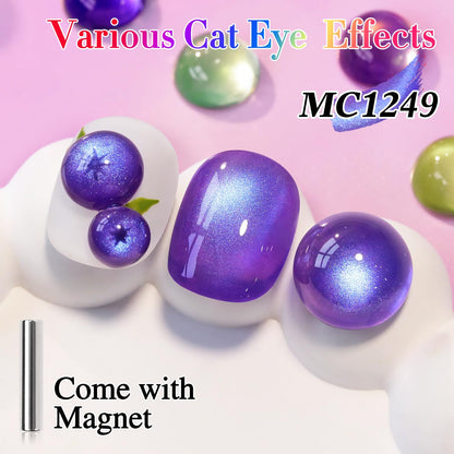 0.5 OZ Cat Eye Gel Polish with Magnet 15ML Holographic Glitter Shimmer Transluce