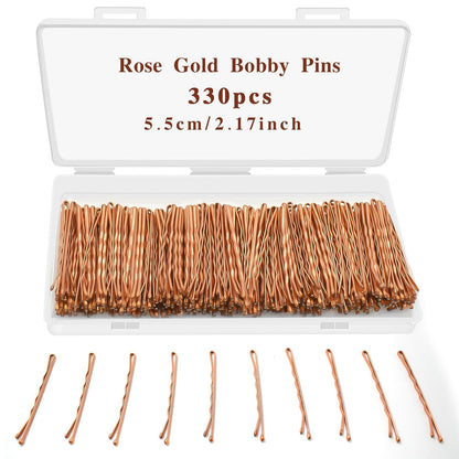 330 PCS Rose Gold Bobby Pins for Women Girls,  2.17 Inch Long Super Grip Blonde