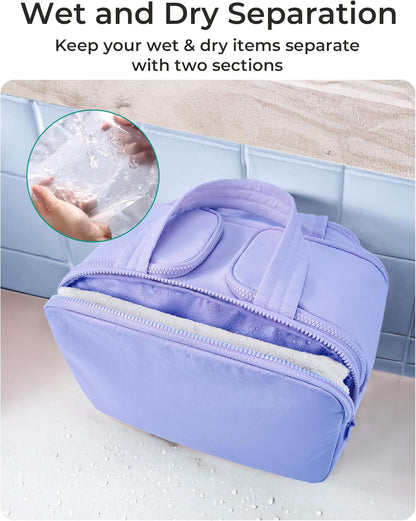 Travel Toiletry Bag, Lightweight Large Wide-Open Travel Bag for Women, Puffy Cos