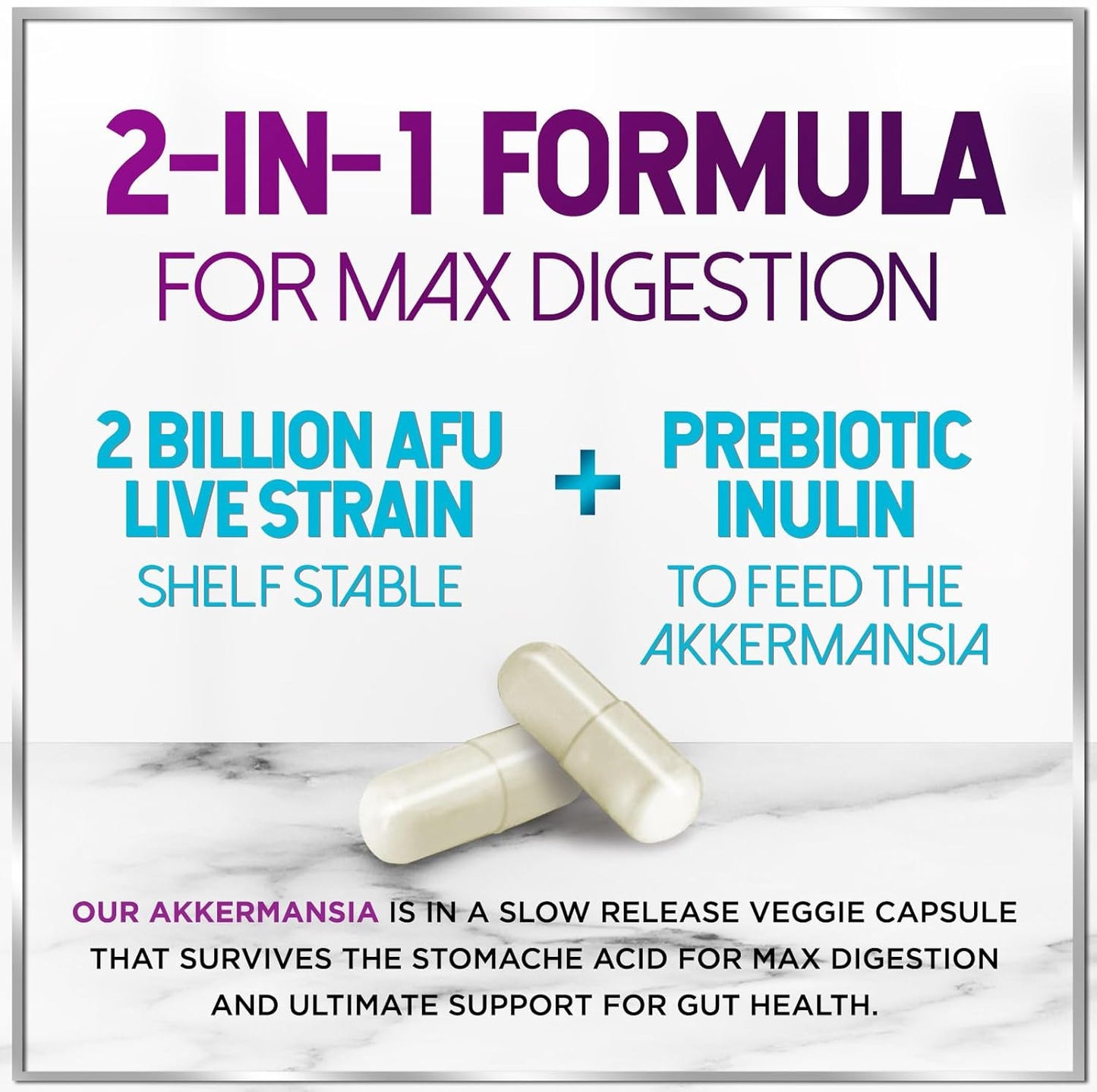 Akkermansia Probiotic with Prebiotic Fiber - Supports GLP-1 Production - 2 Billi