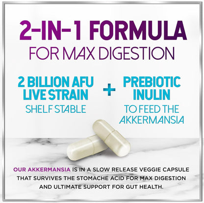 Akkermansia Probiotic with Prebiotic Fiber - Supports GLP-1 Production - 2 Billi