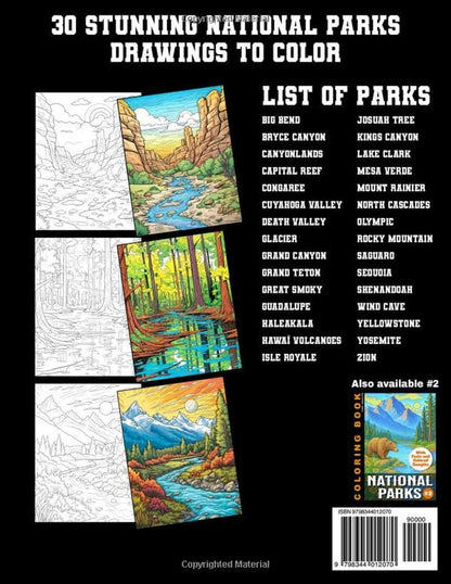 National Parks Coloring Book for Adults: with Facts and Colored Samples for Insp