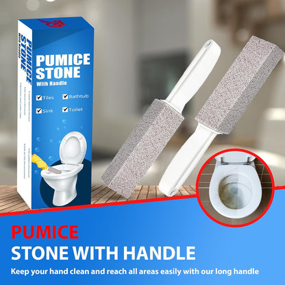 2 Pack Ring King Pumice Stone Toilet Bowl Cleaner with Handle, Hard Water Build