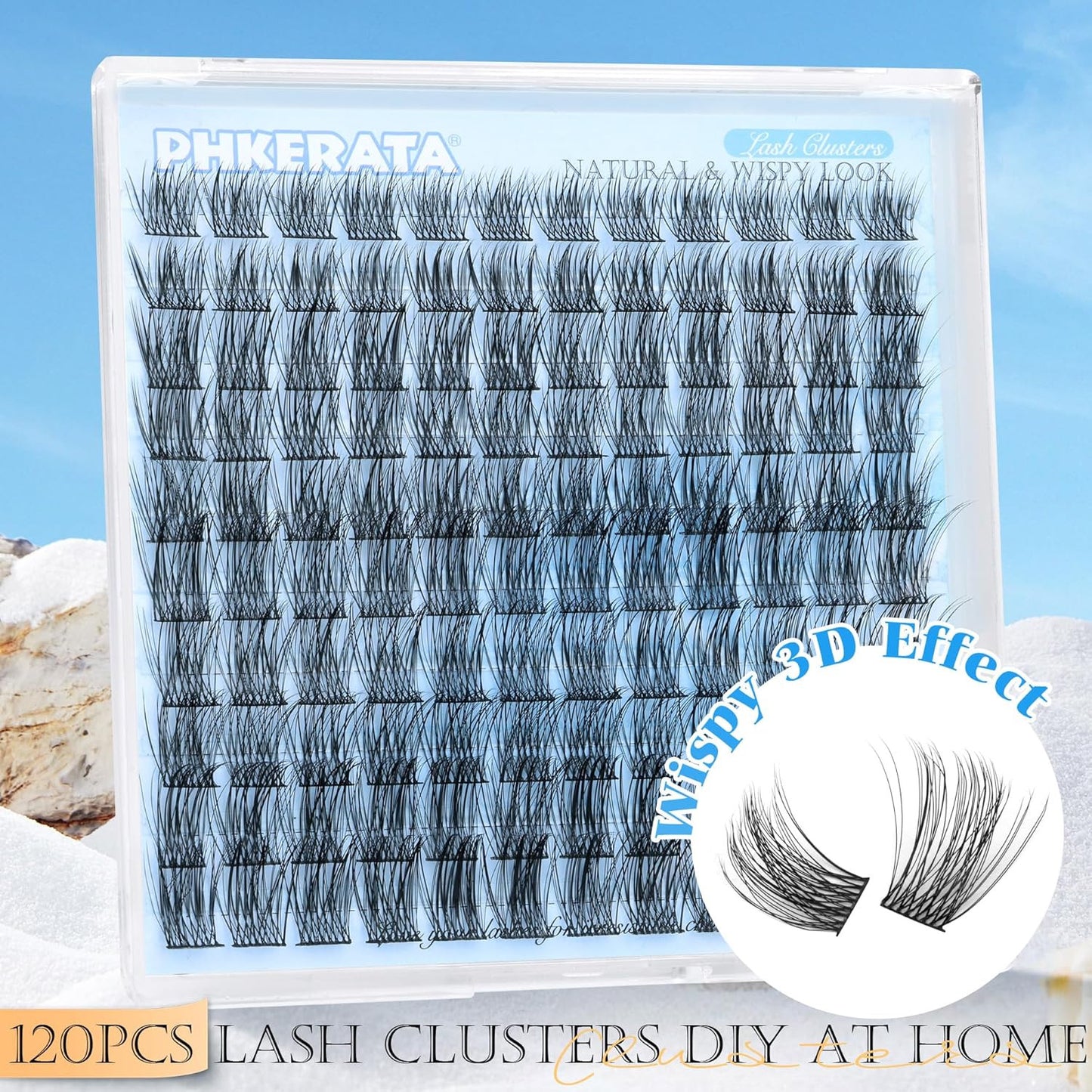 Natural Lash Clusters Eyelash Extensions Wispy Individual Lashes 120 Pcs Eyelash