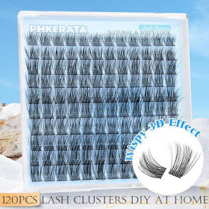 Natural Lash Clusters Eyelash Extensions Wispy Individual Lashes 120 Pcs Eyelash