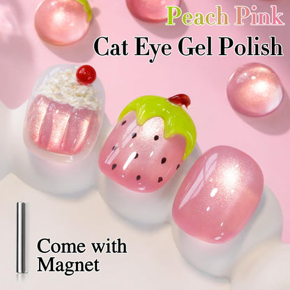 0.5 OZ Cat Eye Gel Polish with Magnet 15ML Holographic Glitter Shimmer Transluce