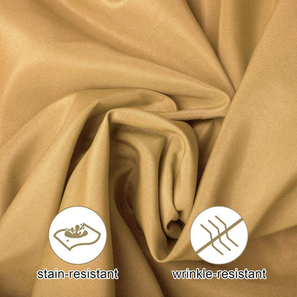 2Pack 120 Inch Gold round Tablecloth in Washable Polyester Fabric for Wedding/Ba