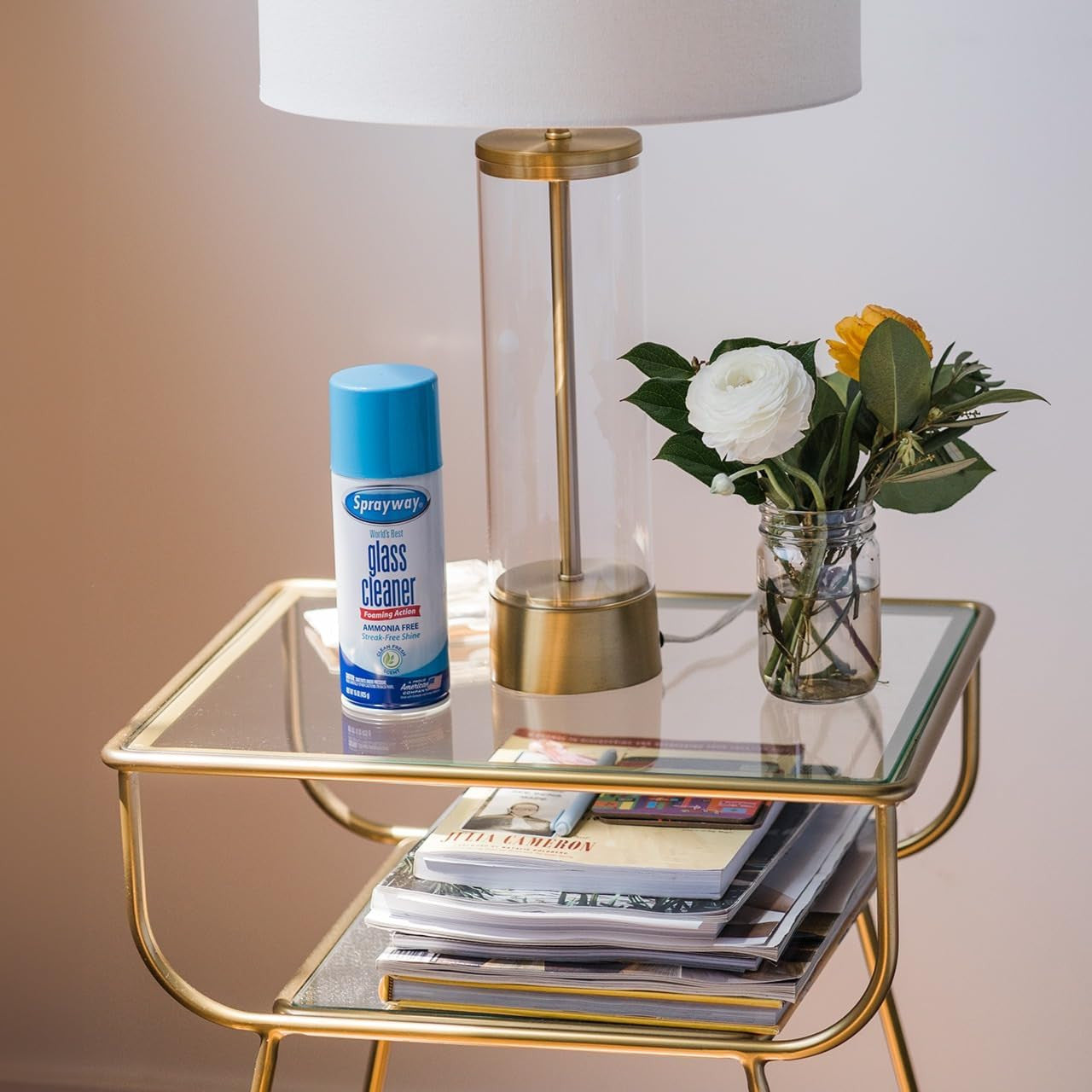 Ammonia-Free Glass Cleaner, Foaming Action - Streakless Shine, 15 Ounce (Pack of