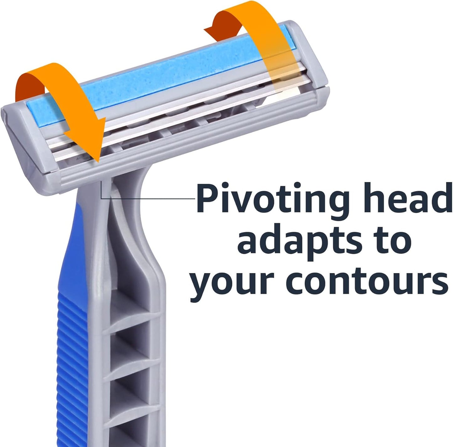 Twin Blade Pivoting Disposable Razors with Rubber Grip, 32 Count, 1-Pack (Previo