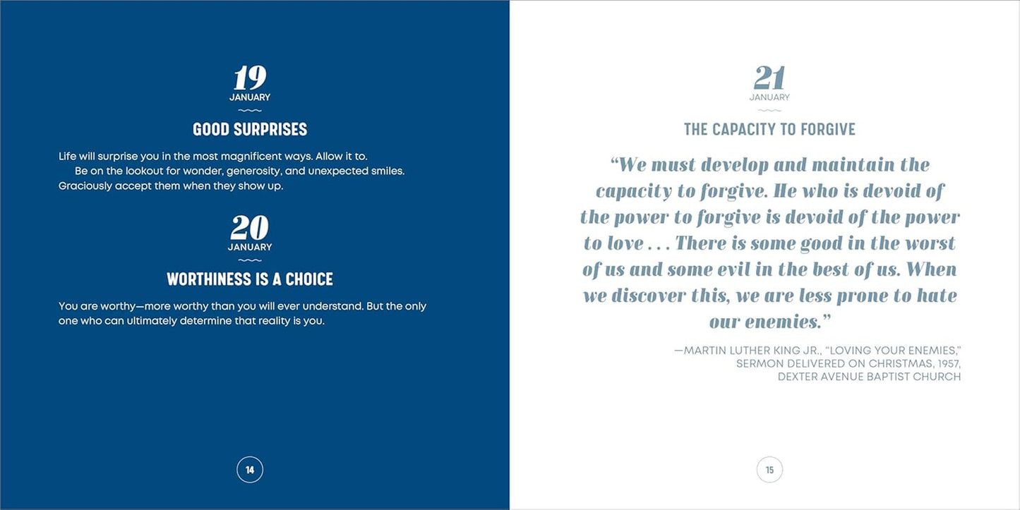 A Year of Positive Thinking: Daily Inspiration, Wisdom, and Courage, a Guide to