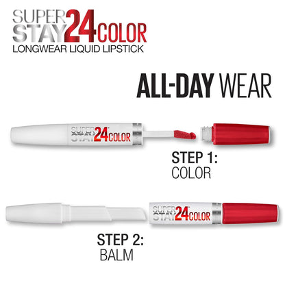 Super Stay 24, 2-Step Liquid Lipstick Makeup, Long Lasting Highly Pigmented Colo