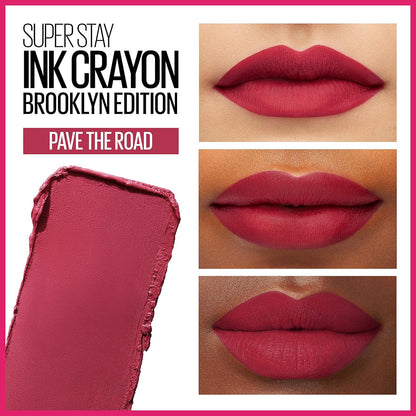 Super Stay Ink Crayon Matte Longwear Lipstick Makeup, 130 Pave the Road, 0.04 Oz