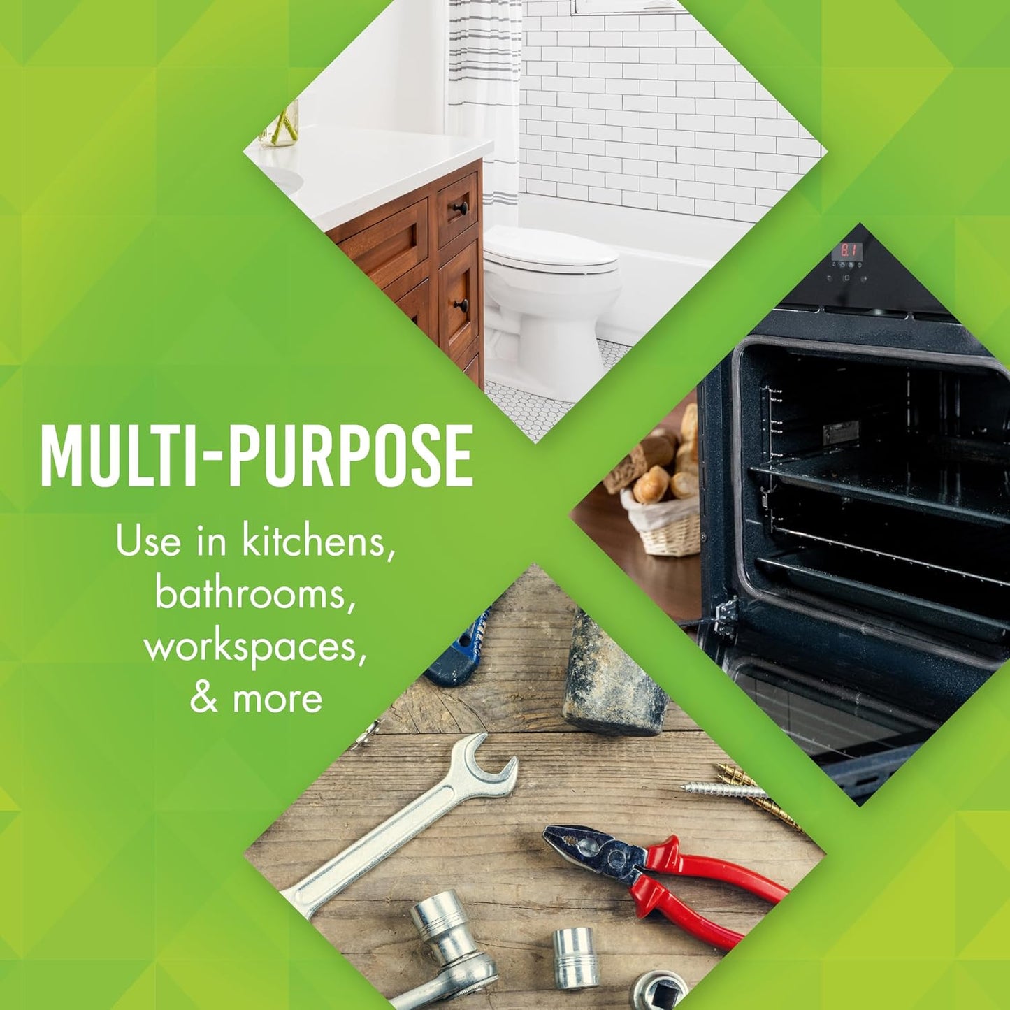 Multi-Purpose Cleaning Block, for Kitchens, Bathrooms, Tools, and More, Made in