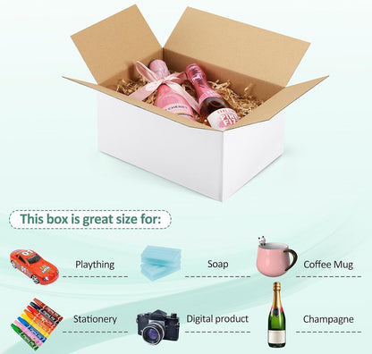 10X7X5-Small-Shipping-Boxes-30-Pack-White-Corrugated-Box-Mailers, Cardboard Boxe