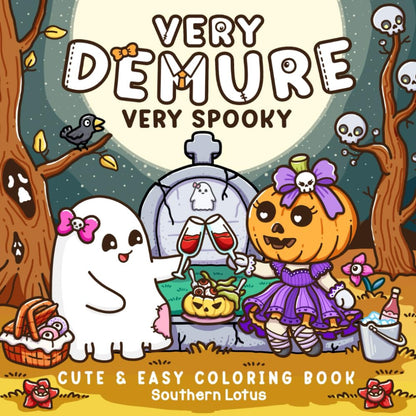 Very Demure Very Spooky: Coloring Book for Adults and Teens Featuring Creepy Ado