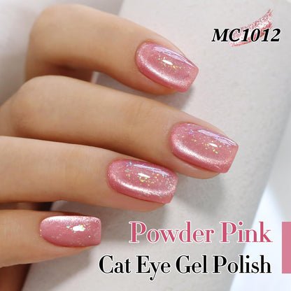 0.5 OZ Cat Eye Gel Polish with Magnet 15ML Holographic Glitter Shimmer Transluce