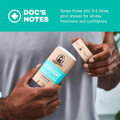 Natural Deodorant for Men - Odor-Squatching Aluminum Free - Coconut Castaway (2.