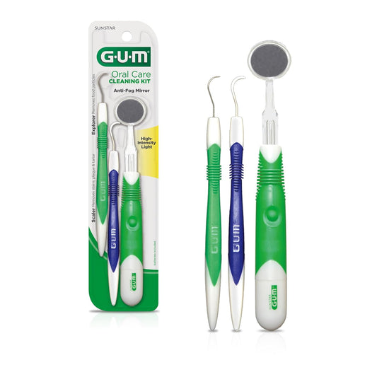 Oral Care Dental Cleaning Kit, Dental Mirror with Light, Explorer Pick, and Dent