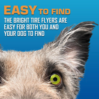 Tire Flyer Dog Toy Gift Set, 10 Inch Flying Disc Dog Fetch Toys, Rubber Dog Toy