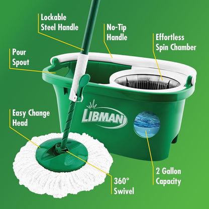 Tornado Spin Mop System, Spinning Floor Mopping and Bucket with Wringer Set for