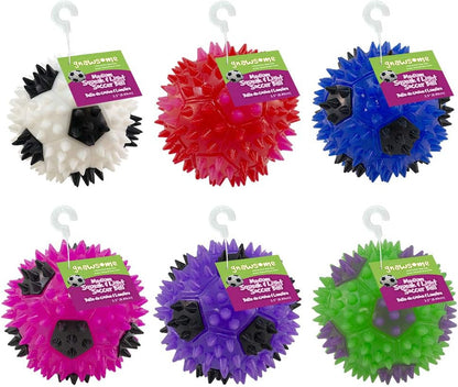 3.5” Squeak & Light Soccer Ball Dog Toy - Medium, Cleans Teeth and Promotes Dent