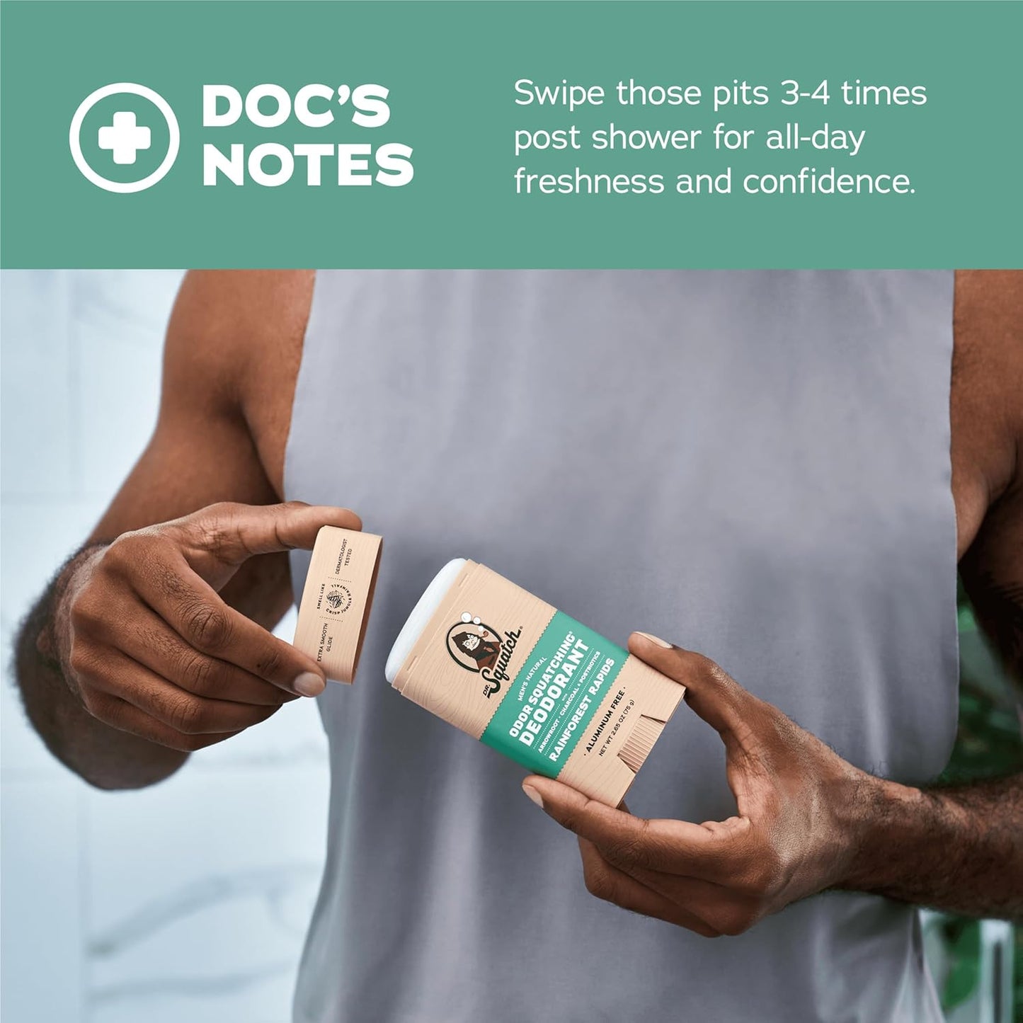 Natural Deodorant for Men - Odor-Squatching Aluminum Free - Rainforest Rapids (2