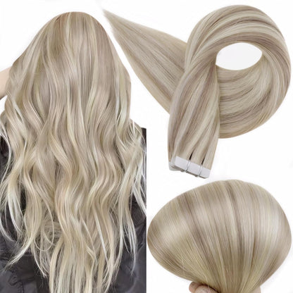 Tape in Hair Extensions Human Hair 18 Highlight 613 Blonde Tape Ins Human Hair 1