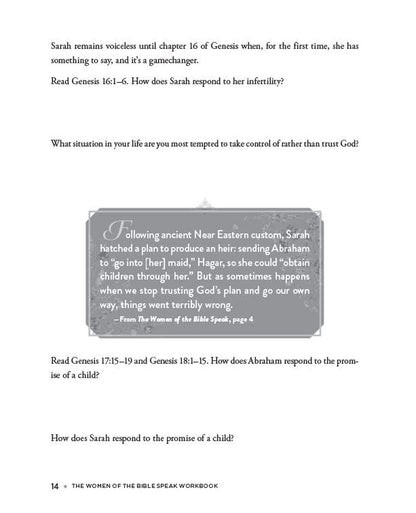 The Women of the Bible Speak Workbook: the Wisdom of 16 Women and Their Lessons