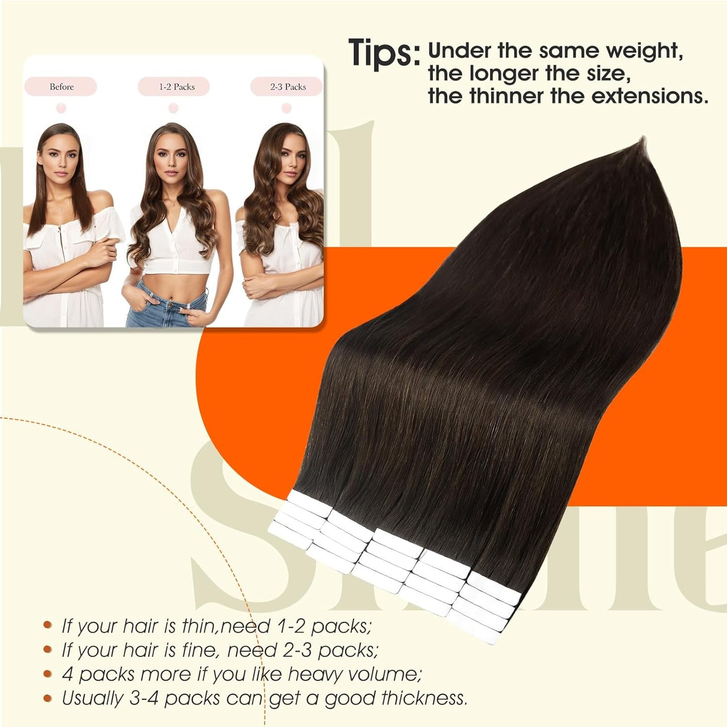 Tape Ins Real Human Hair Extensions 16Inch Dark Brown Color Seamless Tape in Ext