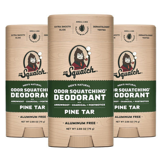 Natural Deodorant for Men - Odor-Squatching Aluminum Free - Pine Tar (2.65 Oz, 3