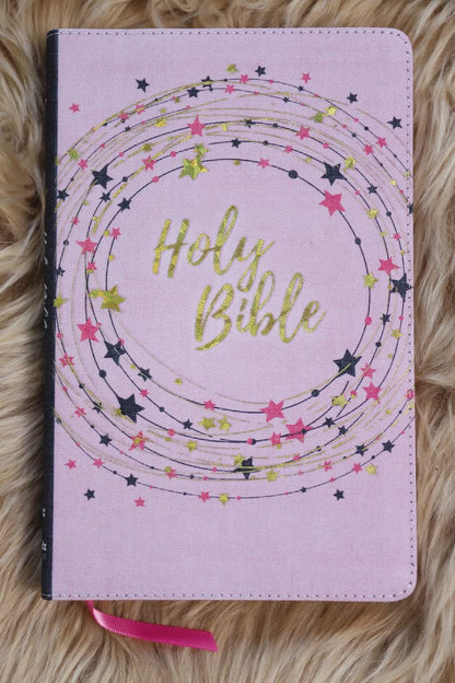 NIV, Bible for Kids, Flexcover, Pink/Gold, Red Letter, Comfort Print: Thinline E