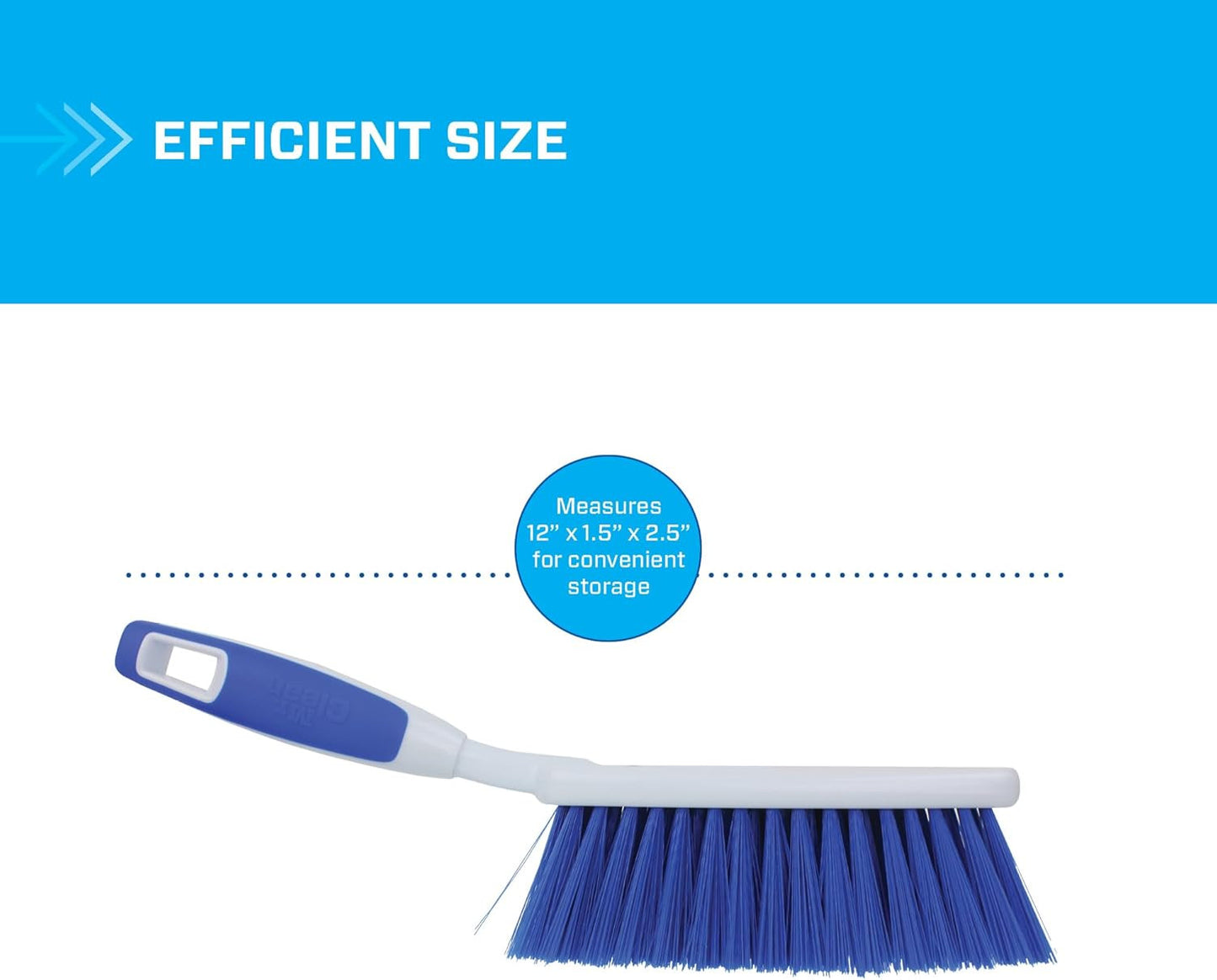 12" Multi-Purpose Counter Brush with Comfort Grip Handle, Blue/White