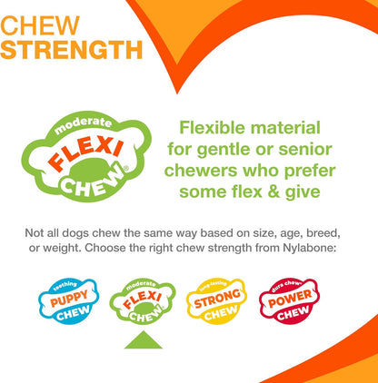 Original Bone Flexi Chew Toy for Dogs, Dog Toys for Moderate Chewers, Bacon & Pe