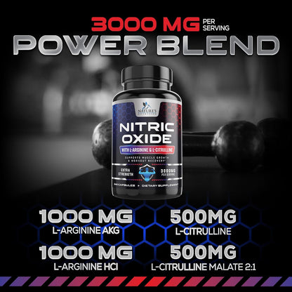 Nitric Oxide Booster Extra Strength 3000Mg - L Arginine 3X Strength Nitric Oxide