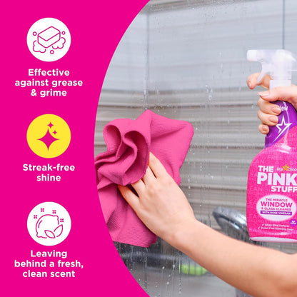 The Pink Stuff Miracle Window Cleaner Spray, 30 Fl Oz – Now 20% More! Streak-Fre
