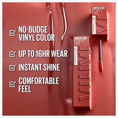 Super Stay Vinyl Ink Longwear No-Budge Liquid Lipcolor Makeup, Highly Pigmented