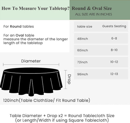 8 Pack White round Table Cloth 120 Inch Tablecloths Linens for round Tablecloth