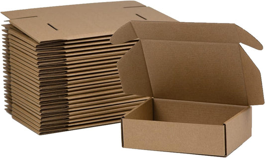 7X5X2 Inches Shipping Boxes Pack of 25, Brown Corrugated Cardboard Boxes for Sma