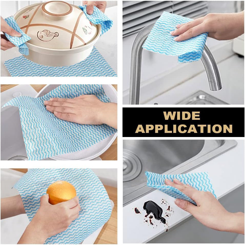2 Pack Upgraded Reusable Cleaning Cloths Extra Thick Durable Disposable Cleaning