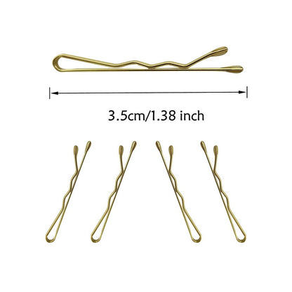 220 Count Mini Wavy 1.38 Inch Blonde Bobby Pins,  Small Gold Hair Clips with Sto