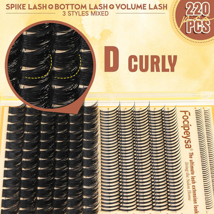 200D Lash Extensions with Bottom Lash Volume Eyelash Extensions 12-18Mm DIY Eyel