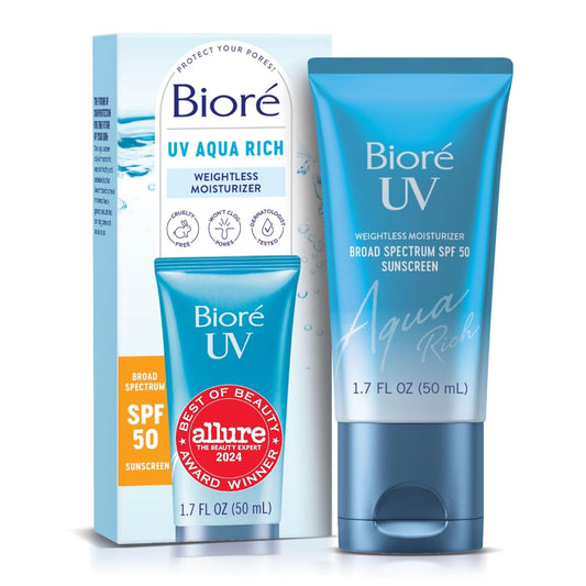 UV Aqua Rich Daily Hydrating Facial Moisturizer with SPF 50 | Oil Free Sunscreen