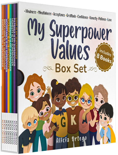 My Superpower Values 8 Book Box Set (Books 1-8: Kindness, Mindfulness, Acceptanc