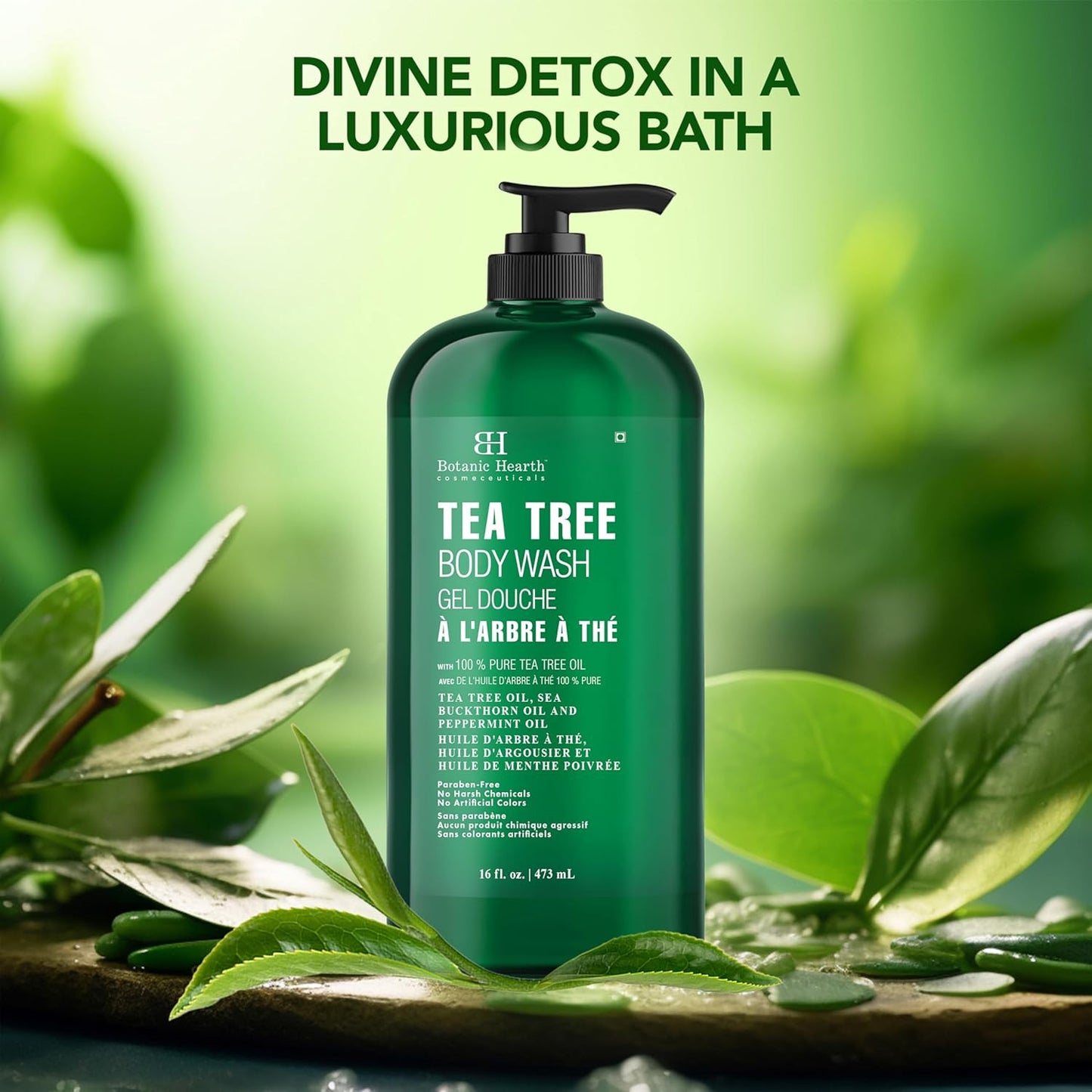 Tea Tree Body Wash | 16 Fl Oz | Helps Soothe Itchy, Dry Skin, Antifungal Body Wa