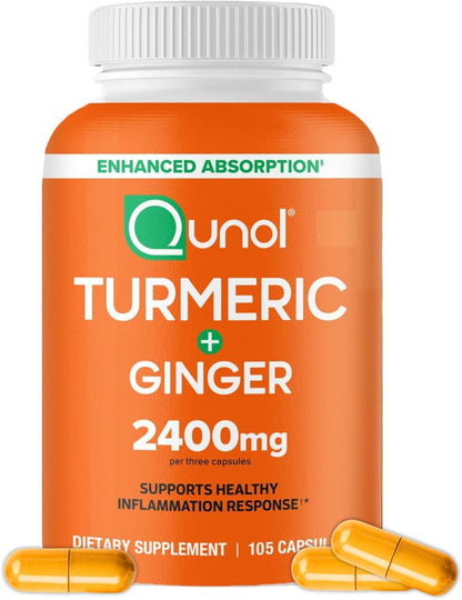 Turmeric Curcumin with Black Pepper & Ginger, 2400Mg Turmeric Extract with 95% C