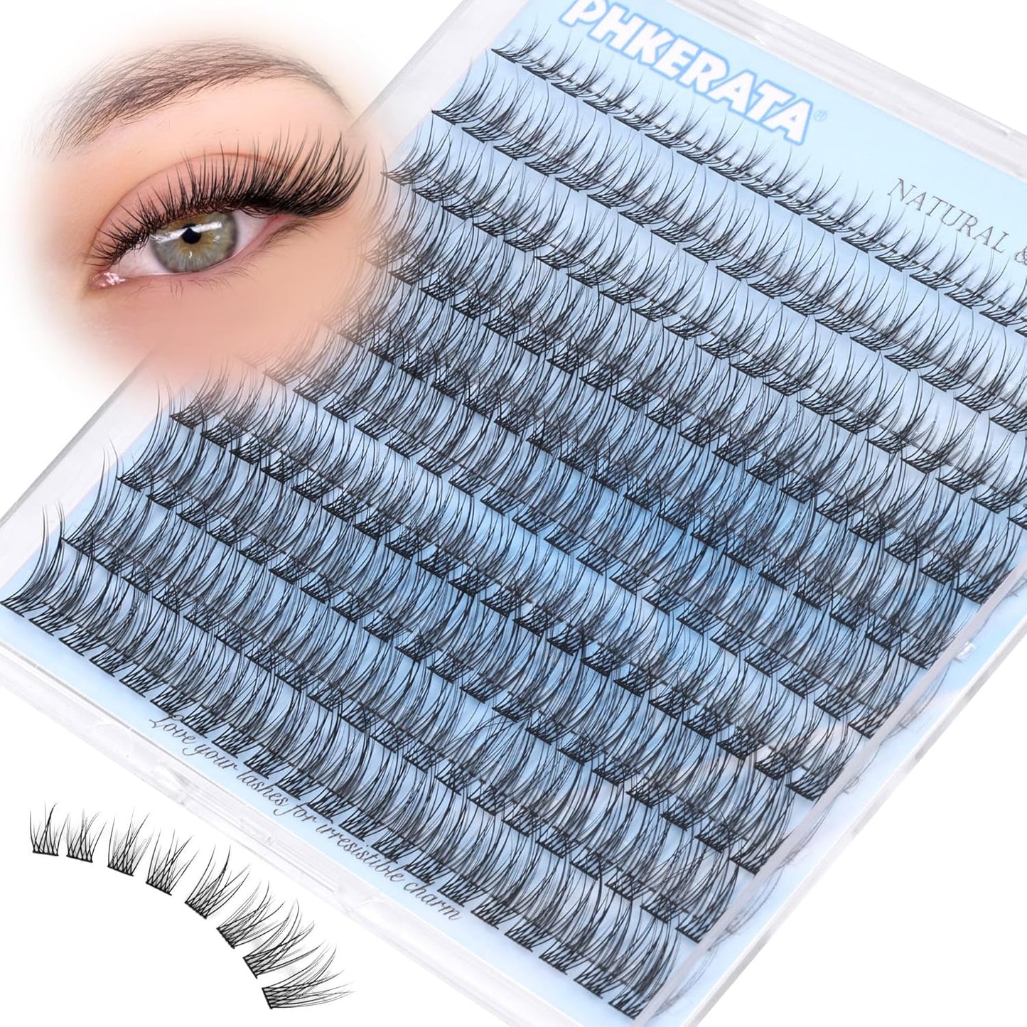Natural Lash Clusters Wispy Eyelash Clusters 200Pcs Lashes Clusters C Curvature