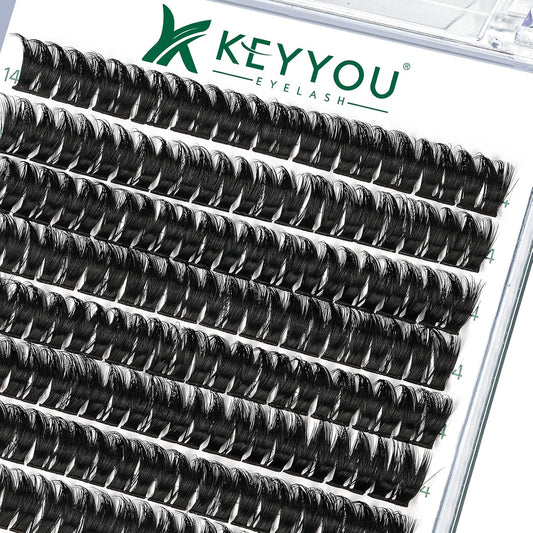 Volume Wispy Lash Extension 96Pcs Individual Lashes D Curl 14Mm Soft&Comfortable